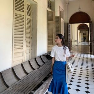 Blue fish tail skirt with elastic band